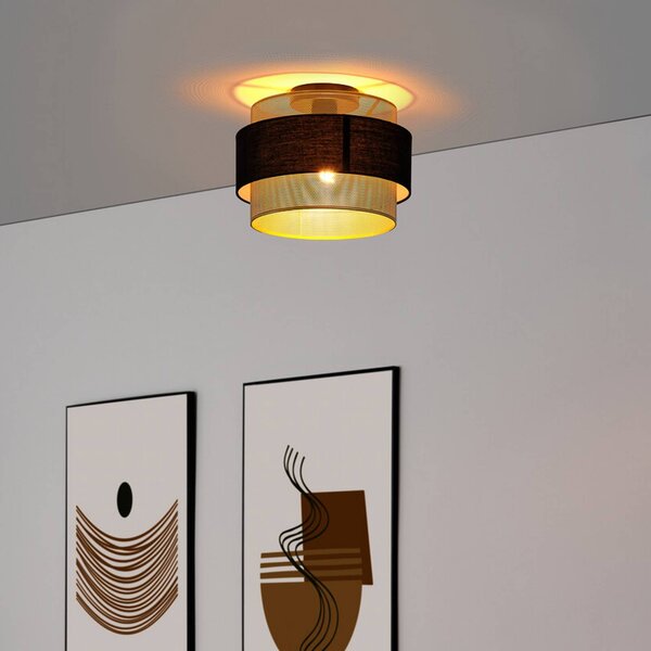 OSRAM Plafoniera soffitto Decor Hornet, dimmerabile, Nero, Soggiorno / Sala da pranzo, Tessuto / Stoffa / Seta, Moderno, Plafoniera