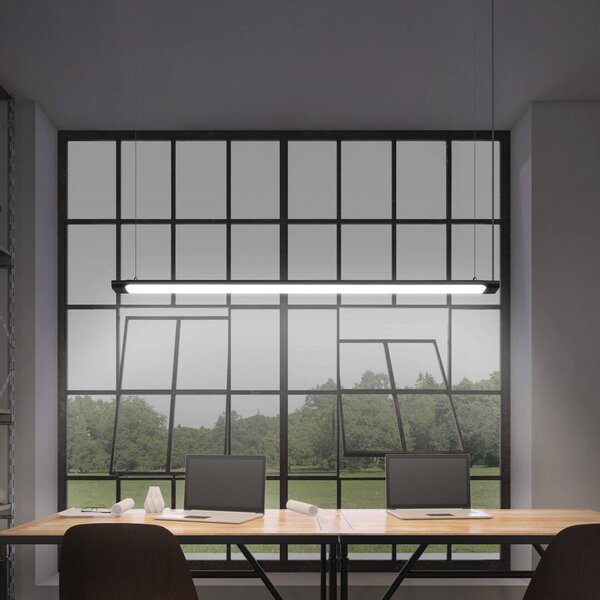 OSRAM Lampada a sospensione LED Office line Slab nera 4.000 K dimmerabile Slab,, Nero, Studio / Ufficio, Alluminio, Moderno