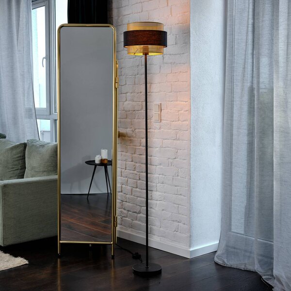 OSRAM Lampada da terra Decor Hornet, Nero, Soggiorno / Sala da pranzo, Tessuto / Stoffa / Seta, Moderno, Lampada da terra