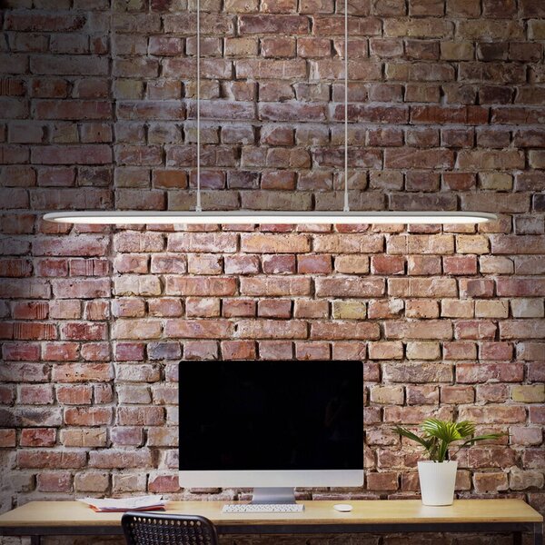 OSRAM Lampada LED a sospensione Office line Panel Ellipse bianca 940 dimmerabile Ellipse,, Bianco / Opale, Studio / Ufficio, Alluminio, Moderno