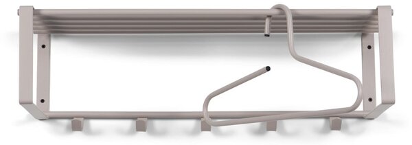 Attaccapanni da parete grigio tortora in metallo con scaffale 70 cm Rex – Spinder Design