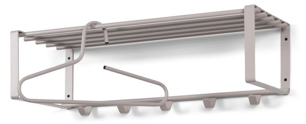 Attaccapanni da parete grigio tortora in metallo con scaffale 70 cm Rex – Spinder Design