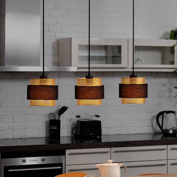 OSRAM Lampada a sospensione Decor Hornet, dimmerabile, Nero, Soggiorno / Sala da pranzo, Tessuto / Stoffa / Seta, Moderno, Lampada a sospensione