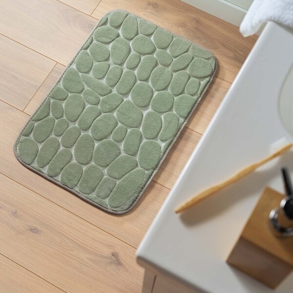 Tappetino da bagno verde 50x80 cm Ricochet - douceur d'intérieur