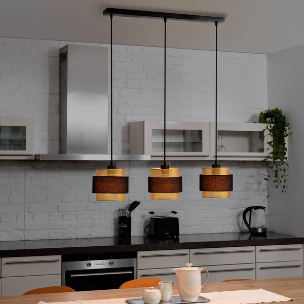 OSRAM Lampada a sospensione Decor Hornet, dimmerabile, Nero, Soggiorno / Sala da pranzo, Tessuto / Stoffa / Seta, Moderno, Lampada a sospensione