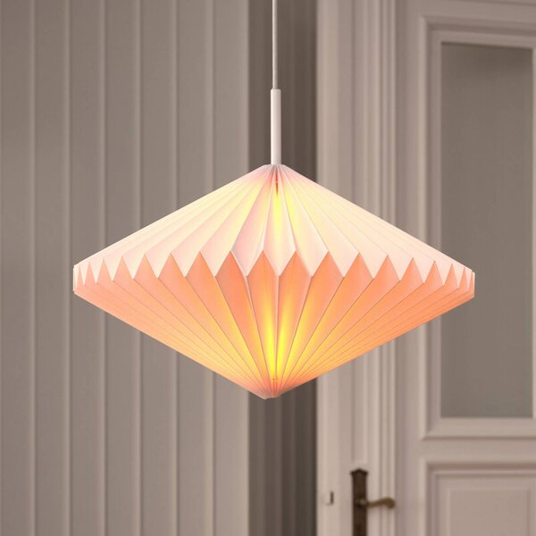 OSRAM Lampada a sospensione Decor Paper Diamond, dimmerabile, Bianco / Opale, Soggiorno / Sala da pranzo, Carta / Lunolit / Lunopal, Lampada a sospensione