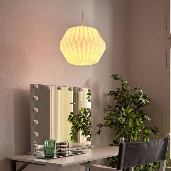 OSRAM Lampada a sospensione Decor Paper Gem, dimmerabile, Bianco / Opale, Soggiorno / Sala da pranzo, Carta / Lunolit / Lunopal, Lampada a sospensione