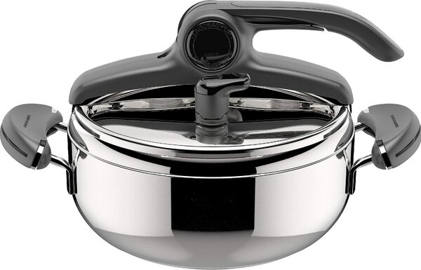 LAGOSTINA Pentola a Pressione per Induzione in Acciaio Inox 3,5 Litri cm 22 2 Manici - Mia LagoEasy'up