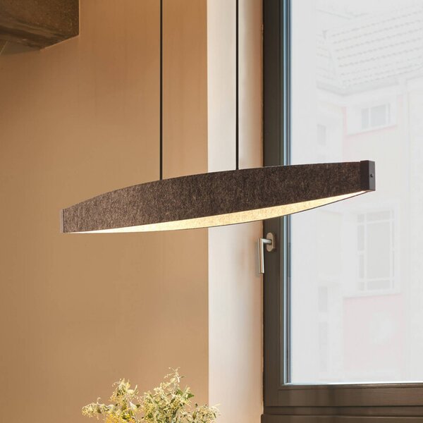 OSRAM Lampada LED a sospensione Decor Flat Felt, grigio, feltro, 3.000 K Felt, Alluminio / Grigio / Zincato, Soggiorno / Sala da pranzo, Alluminio, Moderno