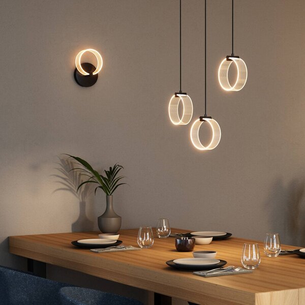 OSRAM Applique da parete a LED Decor Circle, Nero, Soggiorno / Sala da pranzo, Plastica, Moderno, Applique a LED