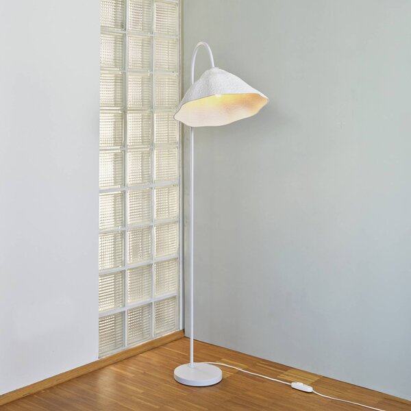 OSRAM Lampada ad arco Decor Lotus Leaf, Bianco / Opale, Soggiorno / Sala da pranzo, Carta / Lunolit / Lunopal, Lampada da terra