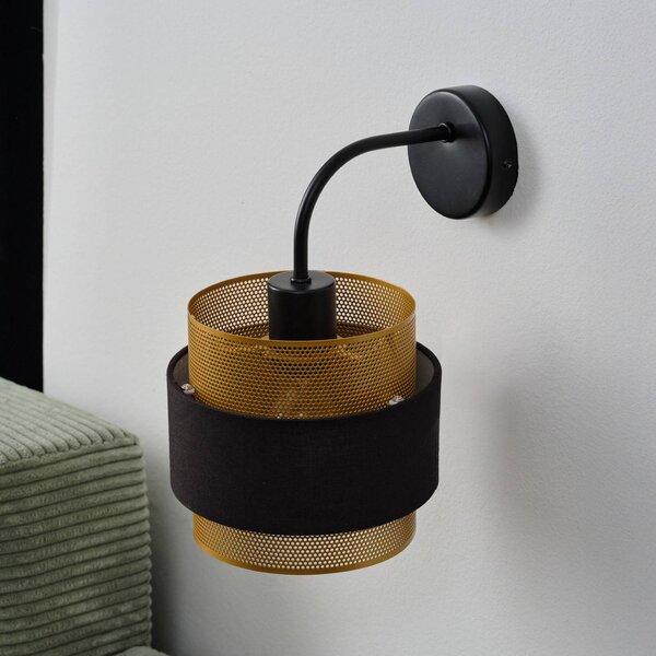 OSRAM Applique da parete Decor Hornet, dimmerabile, Nero, Soggiorno / Sala da pranzo, Tessuto / Stoffa / Seta, Moderno, Applique