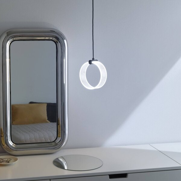 OSRAM Lampada LED a sospensione Decor Circle, 1 luce, CCT, nero Circle, Nero, Soggiorno / Sala da pranzo, Plastica, Moderno