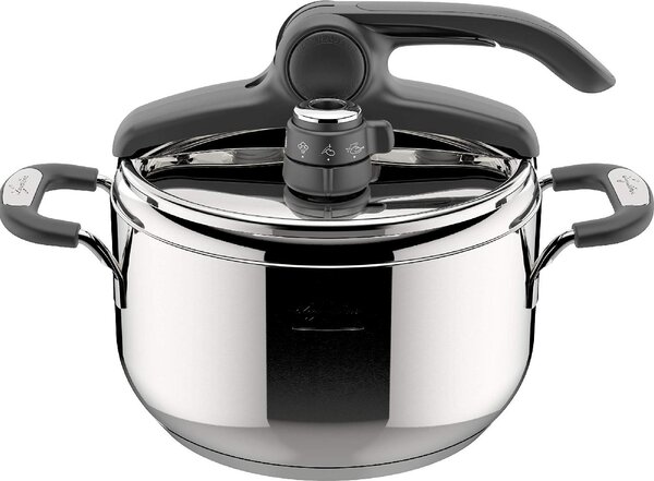 LAGOSTINA Pentola a Pressione per Induzione in Acciaio Inox 5 Litri cm 22 2 Manici - Briosa Lagoeasy'up