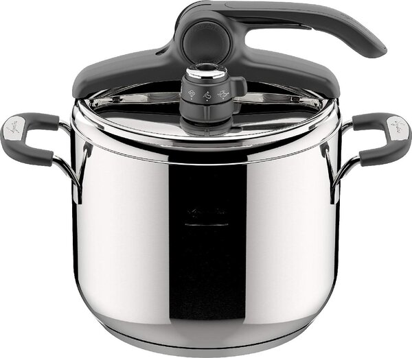 LAGOSTINA Pentola a Pressione per Induzione in Acciaio Inox 7 Litri cm 22 2 Manici - Briosa Lagoeasy'up