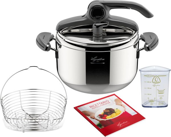 LAGOSTINA Pentola a Pressione per Induzione in Acciaio Inox 5 Litri cm 22 2 Manici - Mia LagoEasy'up