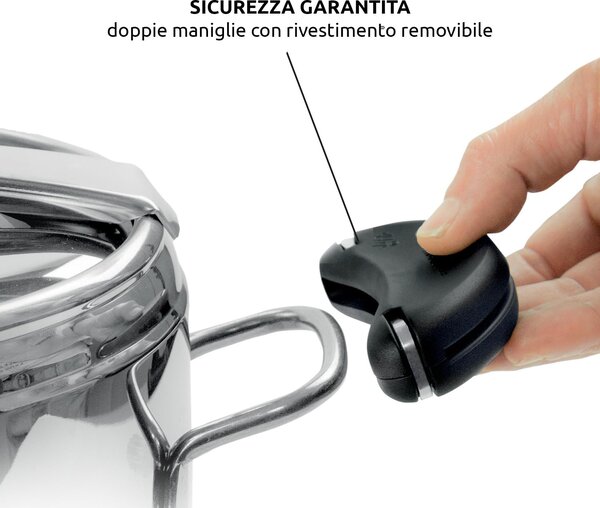 LAGOSTINA Pentola a Pressione per Induzione in Acciaio Inox 5 Litri cm 22 2 Manici - Mia LagoEasy'up