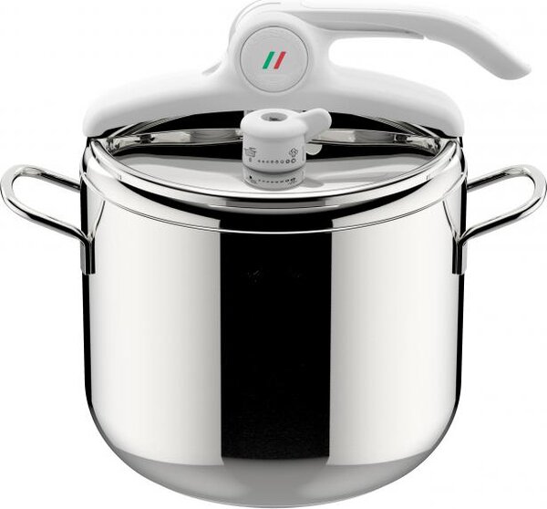 LAGOSTINA Pentola a Pressione per Induzione in Acciaio Inox 7 Litri cm 22 2 Manici - Itala Lagoeasy'up