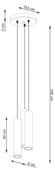 Lampadario color crema ø 19,5 cm Castro – Sollux