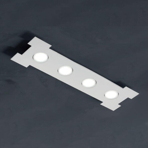 Plafoniera Contemporanea Atene Metallo Bianco 4 Luci Gx53