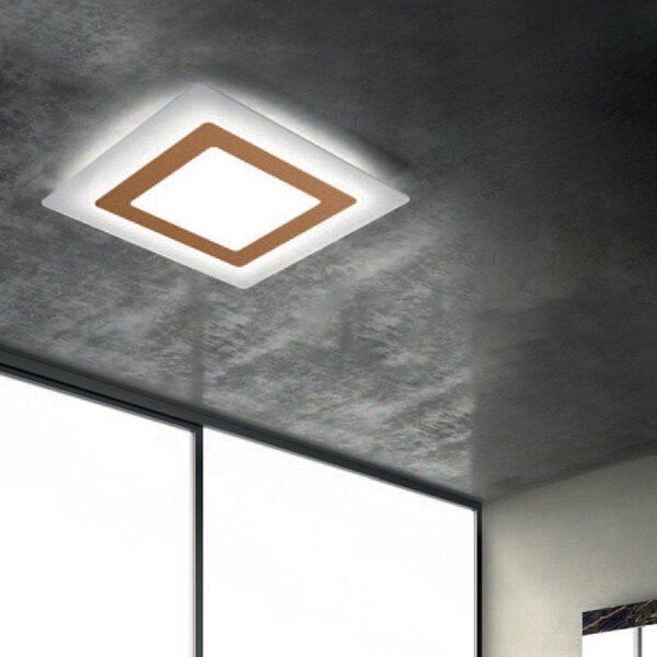Plafoniera LED Oblio 48cm con foglia di rame