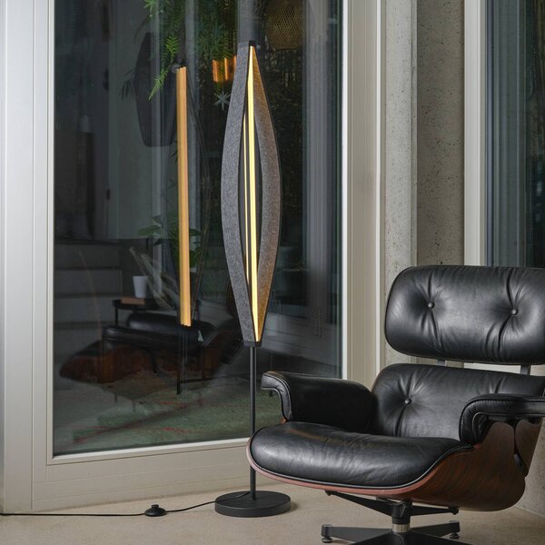OSRAM Lampada da terra a LED Decor Flat Felt, Alluminio / Grigio / Zincato, Soggiorno / Sala da pranzo, Alluminio, Moderno, Lampada LED da terra