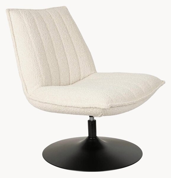 Poltrona lounge girevole in bouclé Jax