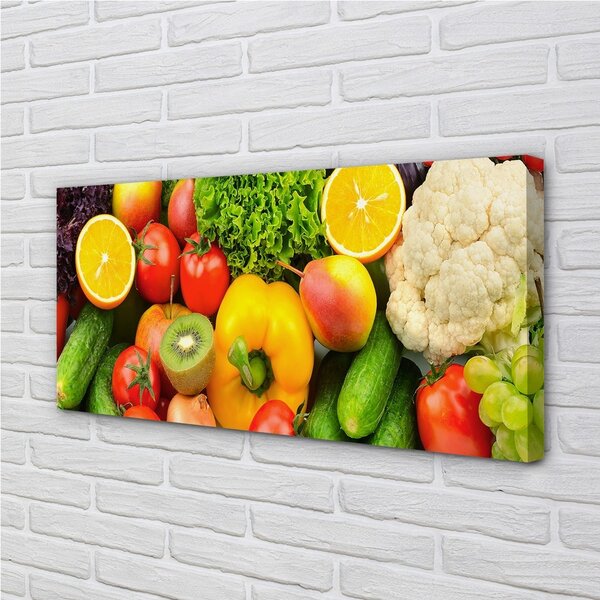 Quadro su tela Cavolfiore kiwi cetriolo 100x50 cm