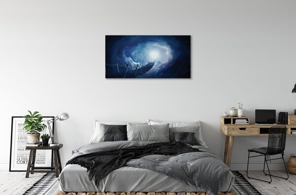 Quadro su tela Cloud Sky Bridge 100x50 cm