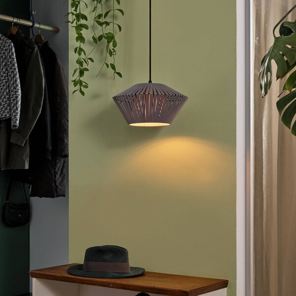OSRAM Lampada a sospensione Decor Stripes, dimmerabile, Alluminio / Grigio / Zincato, Soggiorno / Sala da pranzo, Tessuto / Stoffa / Seta, Lampada a sospensione