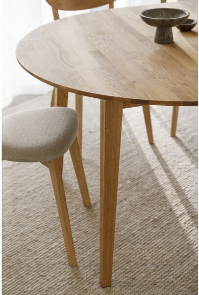Tavolo da pranzo rotondo pieghevole in legno di quercia in colore naturale ø 120 cm Filippa - Rowico