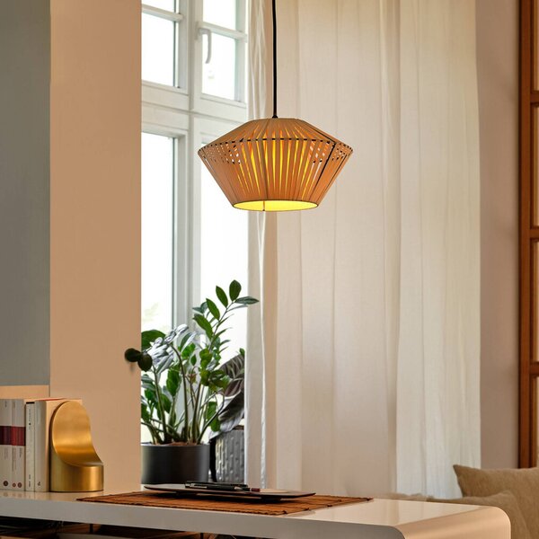 OSRAM Lampada a sospensione Decor Stripes, dimmerabile, Crema / Ambra, Soggiorno / Sala da pranzo, Tessuto / Stoffa / Seta, Lampada a sospensione