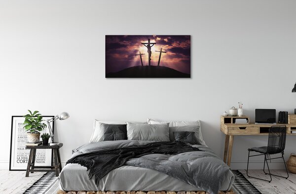 Foto quadro su tela Gesù Cross 100x50 cm