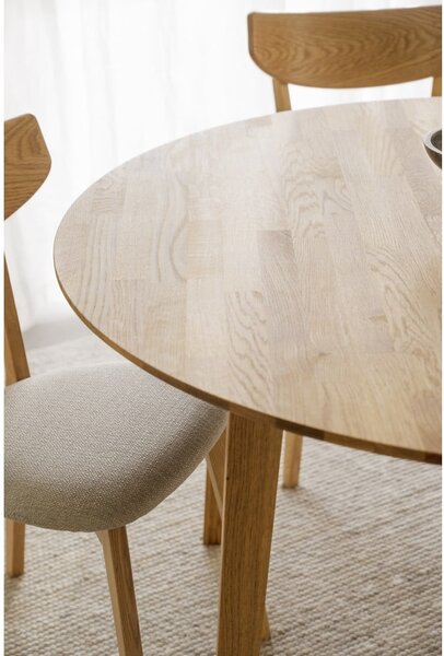 Tavolo da pranzo rotondo pieghevole in legno di quercia in colore naturale ø 120 cm Filippa - Rowico