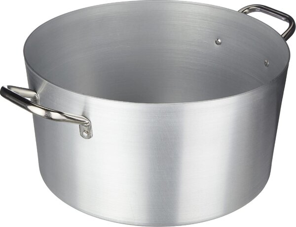 Pentole Agnelli Pentola Casseruola Alta in Alluminio Puro 2 Manici cm 40 - Linea Alluminio