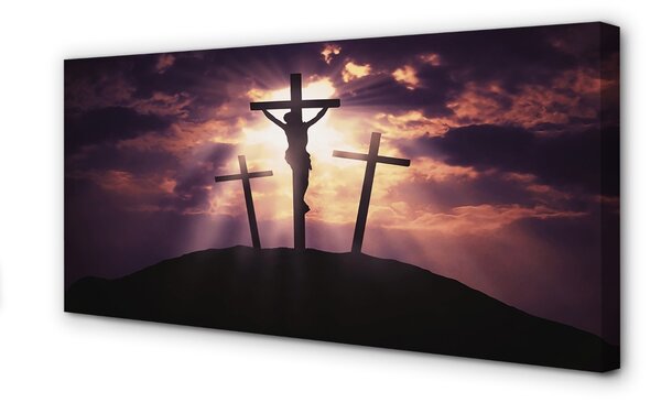 Foto quadro su tela Gesù Cross 100x50 cm