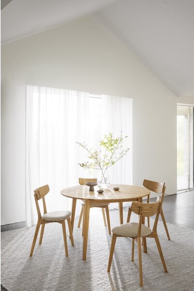 Tavolo da pranzo rotondo pieghevole in legno di quercia in colore naturale ø 120 cm Filippa - Rowico