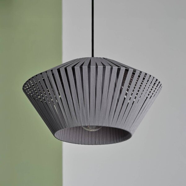 OSRAM Lampada a sospensione Decor Stripes, dimmerabile, Alluminio / Grigio / Zincato, Soggiorno / Sala da pranzo, Tessuto / Stoffa / Seta, Lampada a sospensione