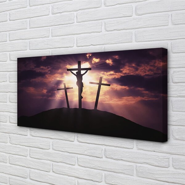 Foto quadro su tela Gesù Cross 100x50 cm