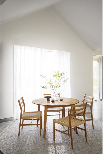 Tavolo da pranzo rotondo pieghevole in legno di quercia in colore naturale ø 120 cm Filippa - Rowico
