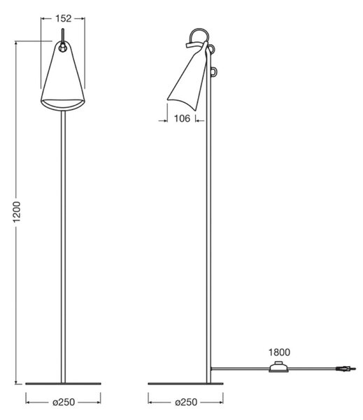 OSRAM Lampada da terra Decor Bell, Nero, Soggiorno / Sala da pranzo, Metallo, Moderno, Lampada da terra