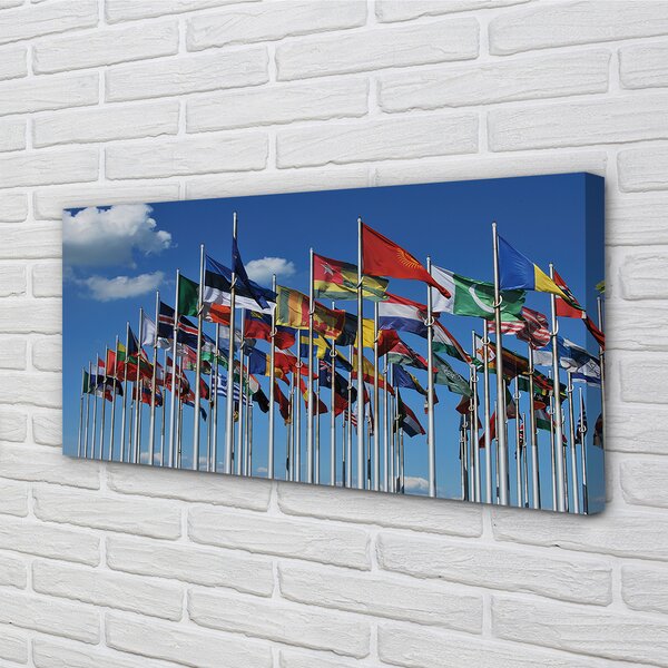 Quadro su tela Varie bandiere 100x50 cm