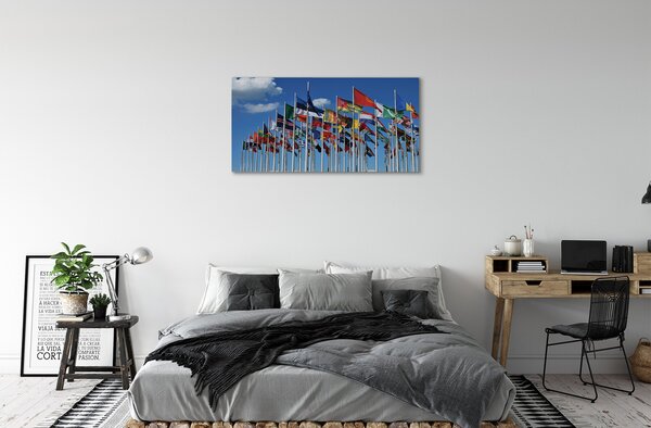 Quadro su tela Varie bandiere 100x50 cm
