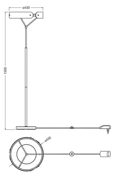 OSRAM Lampada da terra a LED Decor Curve Felt, Alluminio / Grigio / Zincato, Soggiorno / Sala da pranzo, Tessuto / Stoffa / Seta, Moderno, Lampada LED da terra