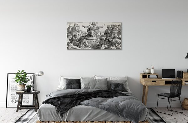 Quadro su tela Disegnare Gesù persone 100x50 cm