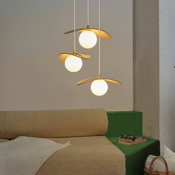 OSRAM Lampada a sospensione Decor Pearl, dimmerabile, Crema / Ambra, Soggiorno / Sala da pranzo, Tessuto / Stoffa / Seta, Moderno, Lampada a sospensione