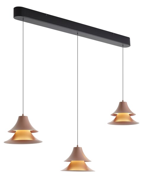 Lampada a sospensione nera con moka incl. LED dimmerabile a 3 livelli 3 luci Easylift - Witch