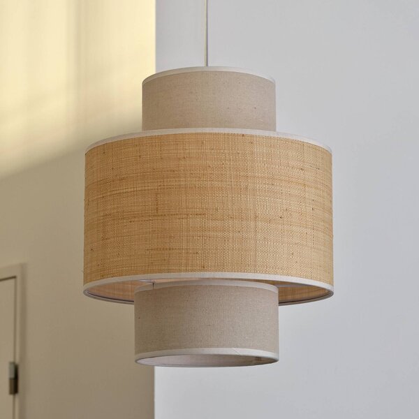 OSRAM Lampada a sospensione Decor Wrap Cylinder, dimmerabile, Crema / Ambra, Soggiorno / Sala da pranzo, Tessuto / Stoffa / Seta, Campagna / Rustiche, Lampada a sospensione