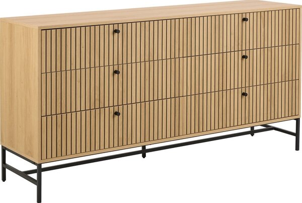 Cassettiera effetto rovere in colore naturale 158x80x40 cm Albany - Actona