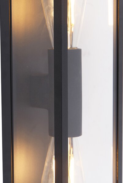 Lampada da parete smart nera 38 cm 2 luci IP44 con Wifi ST64 - Charlois